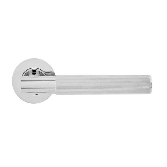 GW Leader Linear Lever on Round Rose Lever Door Handle - Polished Chrome