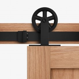 Matt Black Cartwheel Sliding Barn Door Track Bracket