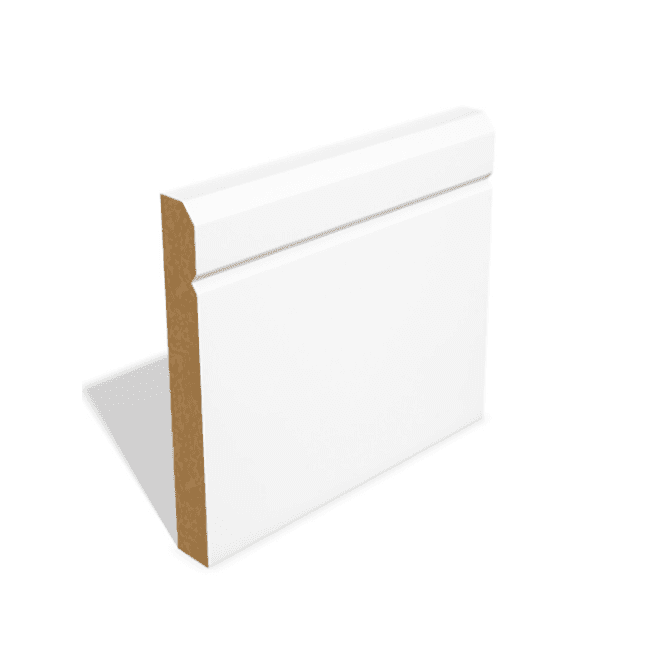 GW Leader MDF 18mm x 69mm Pre-Primed Chamfered & Single V Groove Architrave/Skirting Board