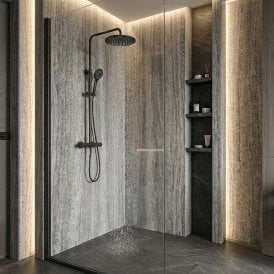 Premium PVC Gloss Shower Wall Panel - Sand Marble
