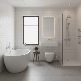 PVC Gloss Shower Wall Panel - London White Brick (SP11)