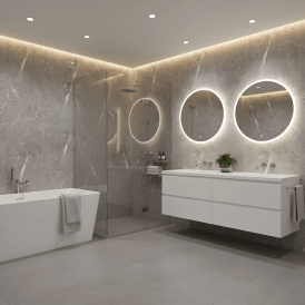 PVC Gloss Shower Wall Panel - Travertine (SP8)
