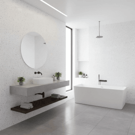 PVC Gloss Shower Wall Panel - White Sparkle (SP4)