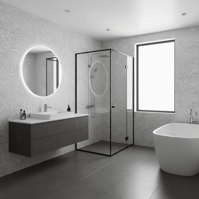 GW Leader PVC Shower Wall Panel - Grey Concrete (SP6)