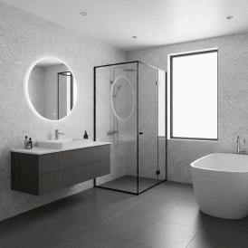 PVC Shower Wall Panel - Grey Concrete (SP6)