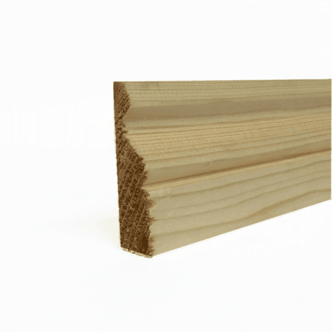 GW Leader Redwood 25mm x 75mm Ogee Skirting Board