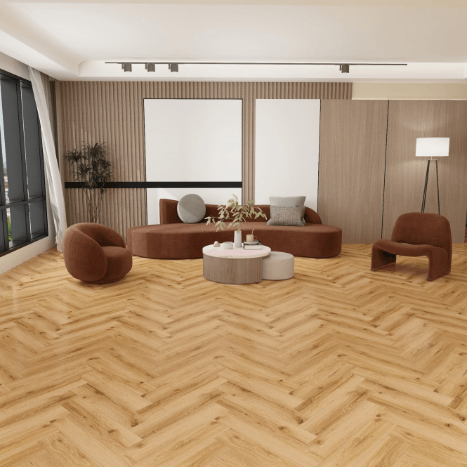 GW Leader Rustic Oak - Lifestyle Herringbone 5.5mm Luxury Rigid Vinyl Flooring