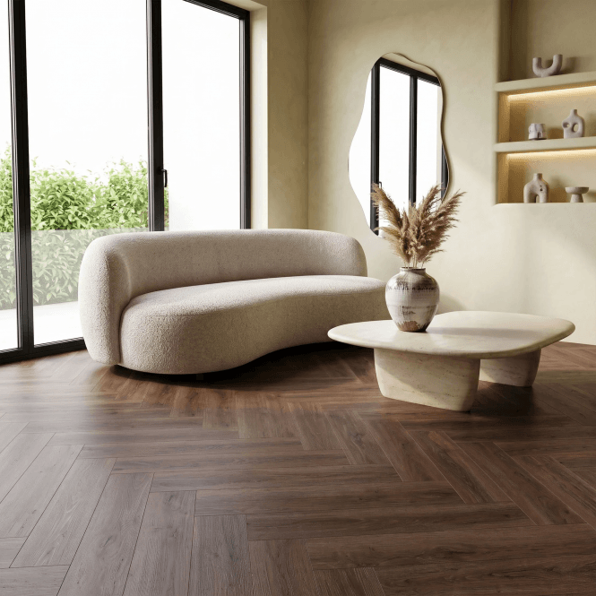 GW Leader Signature Dark Oak - Lifestyle Herringbone 5.5mm Luxury Rigid Vinyl Flooring