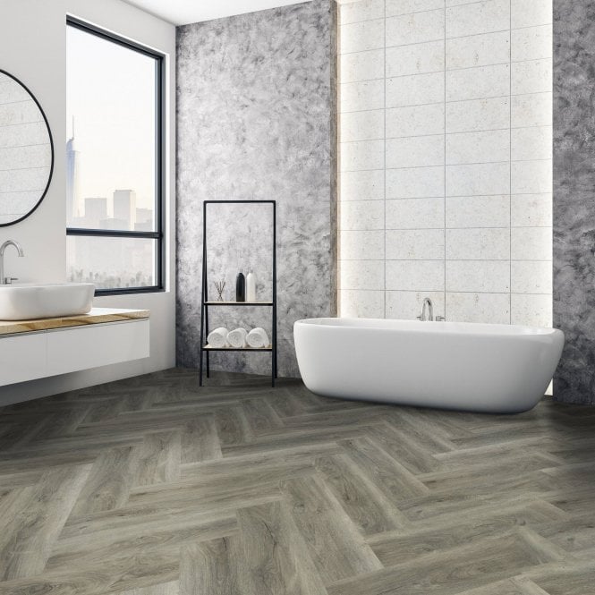 GW Leader Signature Grey - Lifestyle Herringbone 5.5mm Luxury Rigid Vinyl Flooring