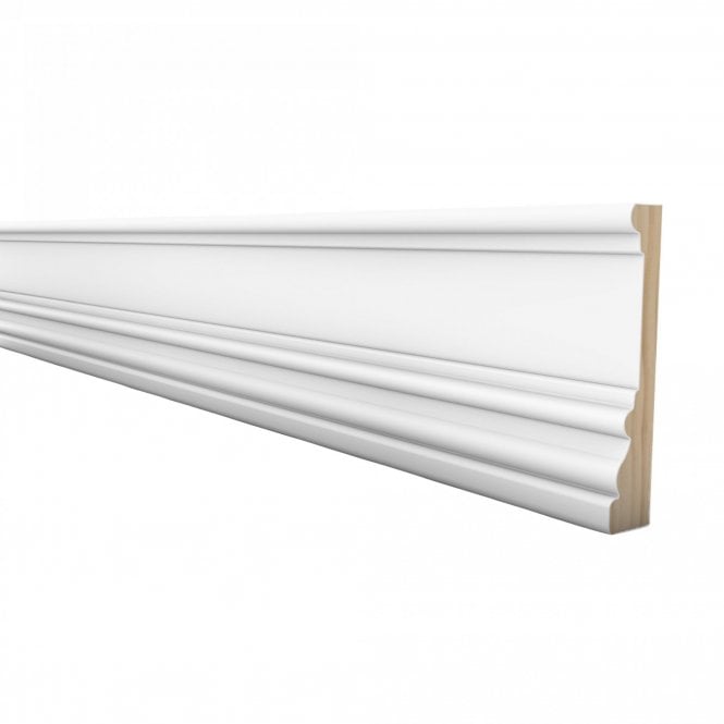 GW Leader White Primed Decorative Casing Moulding/Skirting 17mm x 90mm x 2.4m