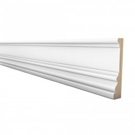 White Primed Decorative Casing Moulding/Skirting 27mm x 90mm x 2.4m