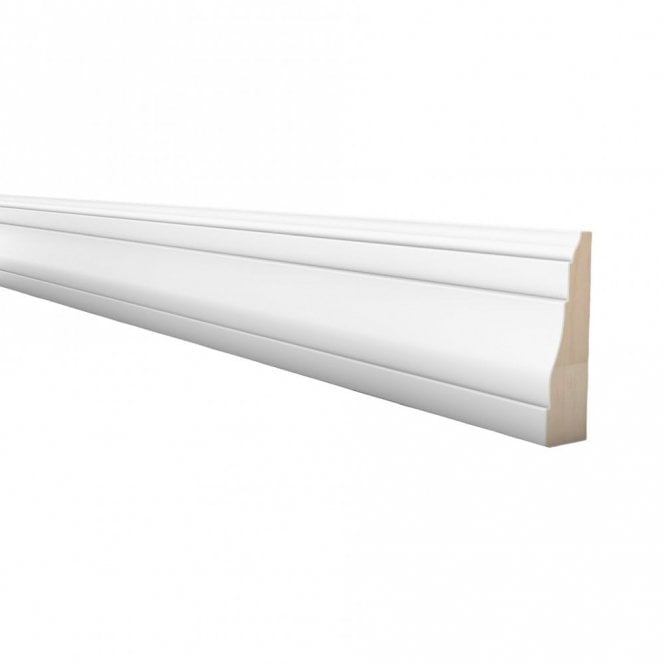 GW Leader White Primed Ogee Skirting Board 17mm x 57mm x 2.4m