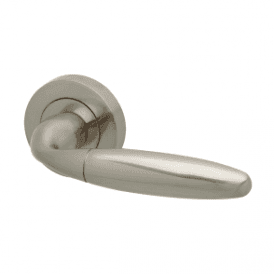 Bristol Round Rose Satin Nickel Lever Door Handle