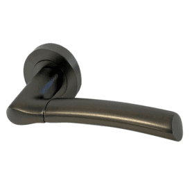 Falcon Round Rose Matt Satin Black Lever Door Handle Pack