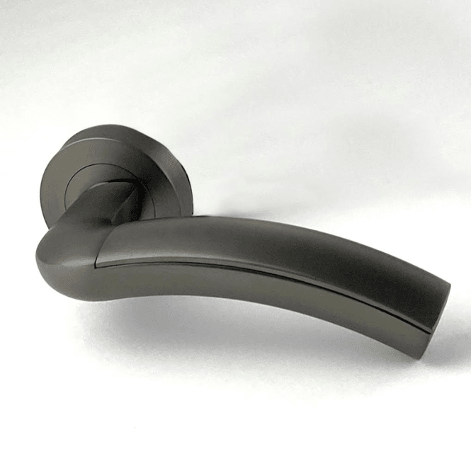 Intelligent Hardware Jade Round Rose Black Lever Door Handle - Matt Black
