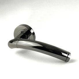 Lincoln Round Rose Black Nickel Plate Lever Door Handle Pack