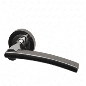 Opal Round Rose Dual Finish Lever Door Handle