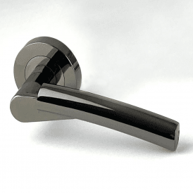 Ruby Round Rose Black Nickel Plate Lever Door Handle Pack