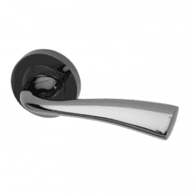 Scimitar Round Rose Black Nickel Lever Door Handle