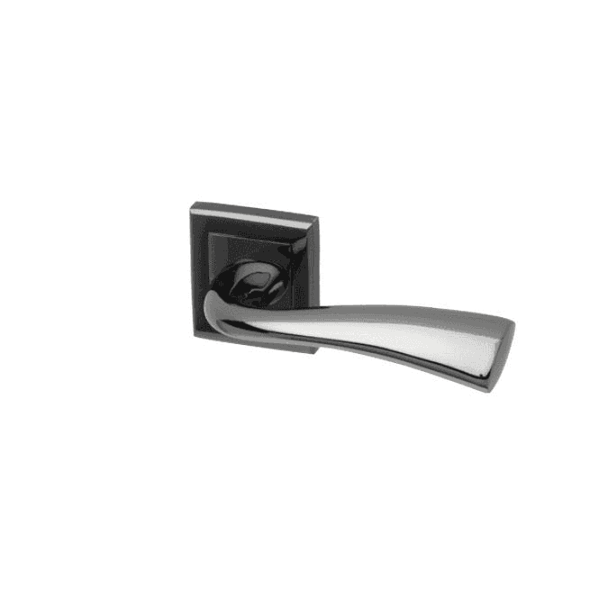 Intelligent Hardware Scimitar Square Rose Black Nickel Lever Door Handle