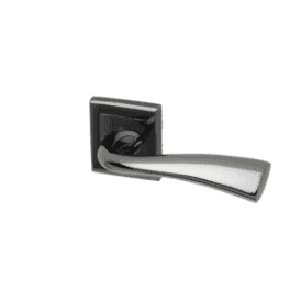 Scimitar Square Rose Black Nickel Lever Door Handle