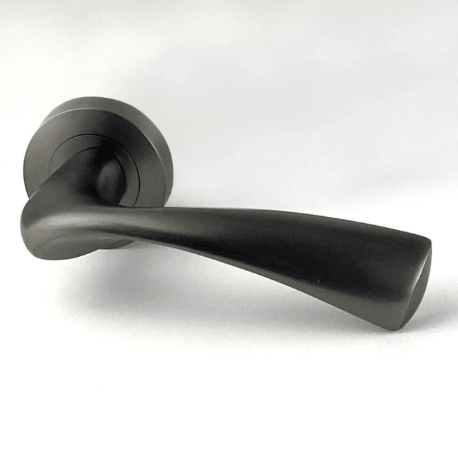 Intelligent Hardware Truro Round Rose Matt Satin Black Lever Door Handle