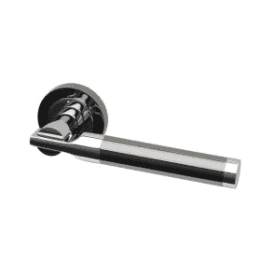 Turquoise Round Rose Dual Finish Lever Door Handle