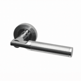 Turquoise Round Rose Dual Finish Lever Door Handle