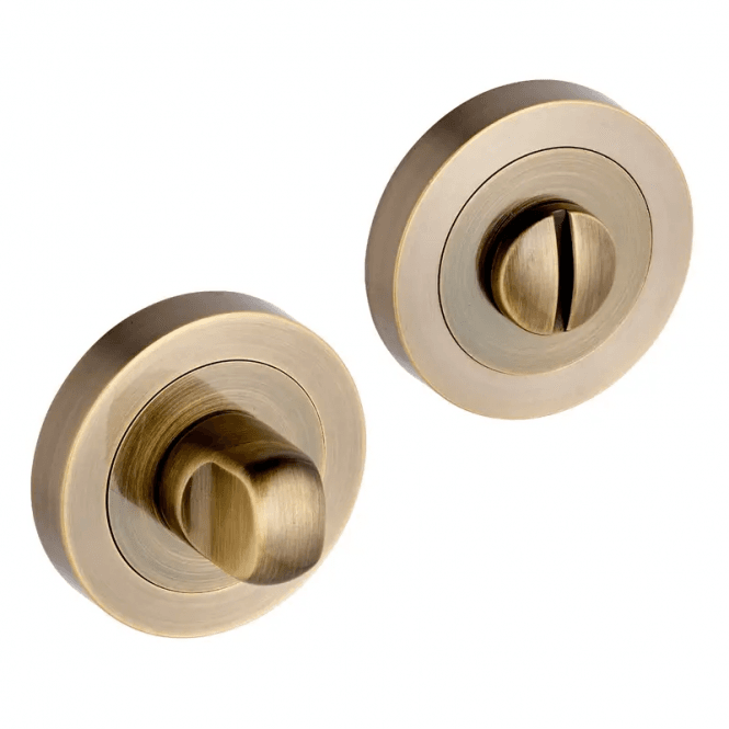 Intelligent Hardware WC Turn and Release on Round Rose - Antique Brass