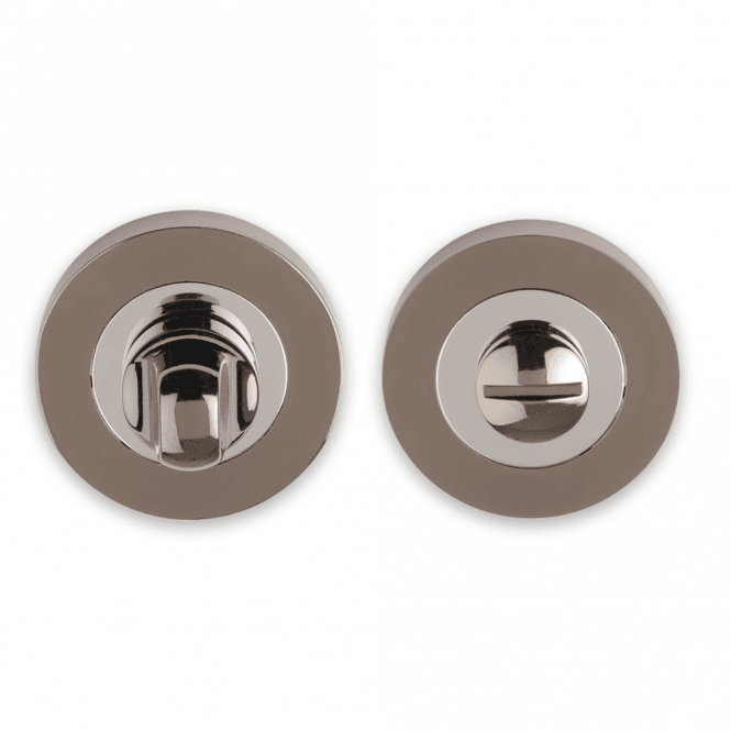 Intelligent Hardware WC Turn and Release on Round Rose - Polished Chrome & Black Nickel