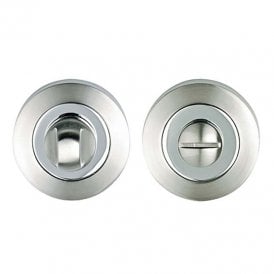 WC Turn and Release on Round Rose - Satin Chrome & Polished Chrome