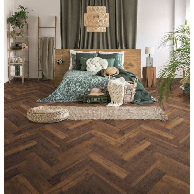 Krono Original Laguna Oak - Herringbone 8mm Laminate Flooring (K411)