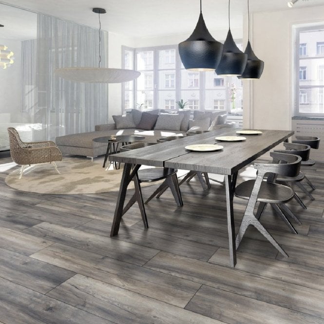 Kronotex  Exquisit Plus Harbour Grey Oak Laminate Flooring 8mm (D3572)