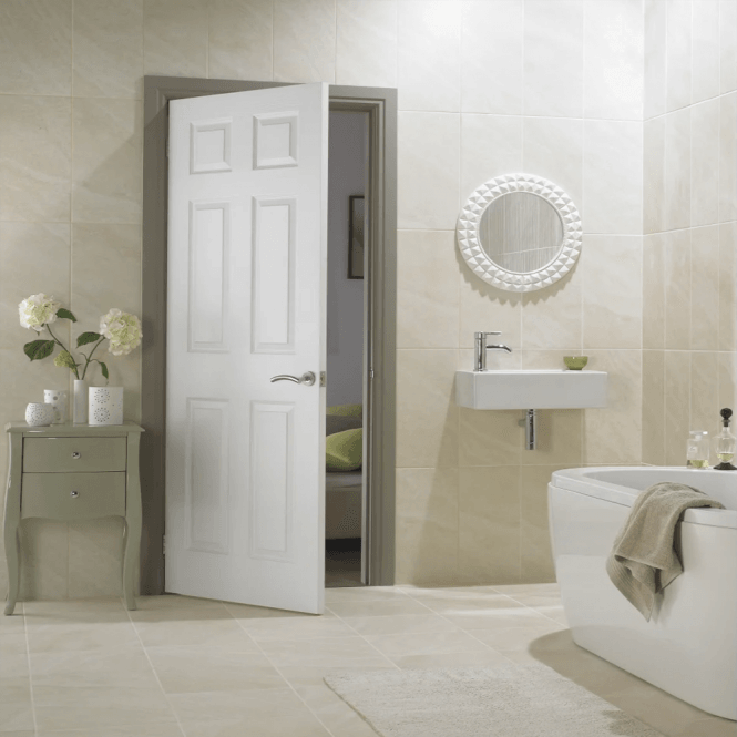 Premdor Internal White Moulded Textured 6 Panel Door