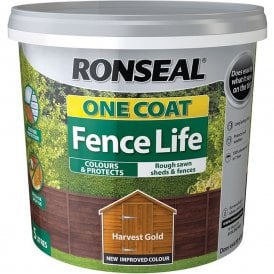 Ronseal One Coat Fence Life Harvest Gold 5 Litre